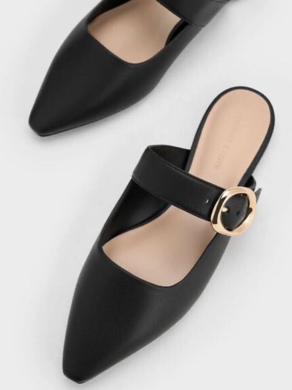 Charles & Keith Buckle-strap Flat Mules